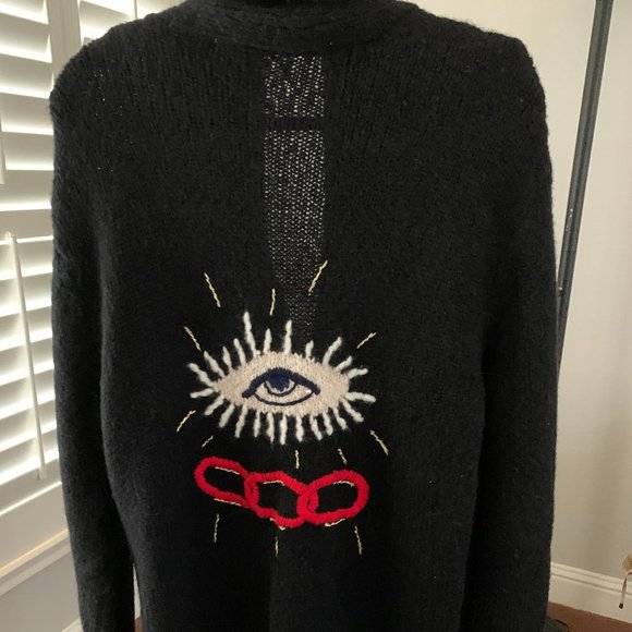 RAQUEL ALLEGRA LOVE EYE EMBROIDERED CARDIGAN  ) or XS - Picture 6 of 12